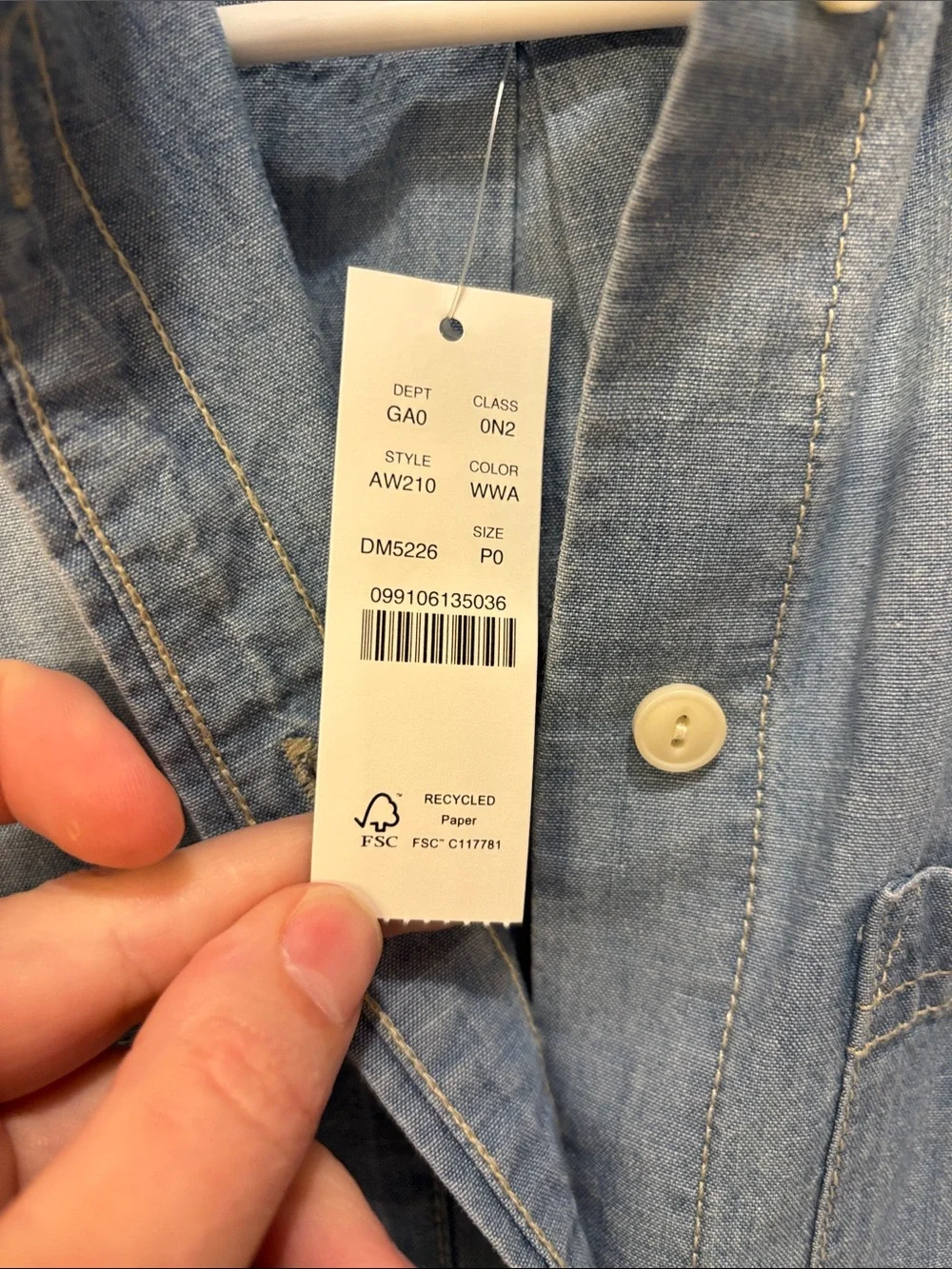 J. Crew Light Blue Denim Button-Front Shirt